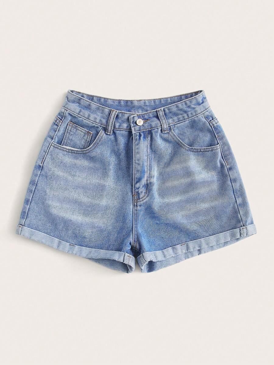 SHEIN NIEBIESKIE KRÓTKIE SPODENKI JEANS S06__S