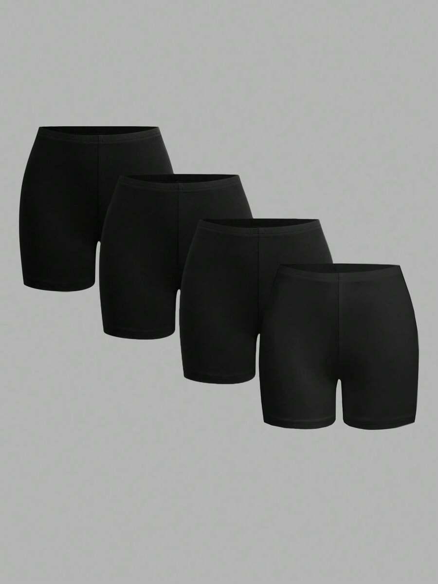 SHEIN CZARNE KRÓTKIE SPODENKI 4-PACK S06__XL