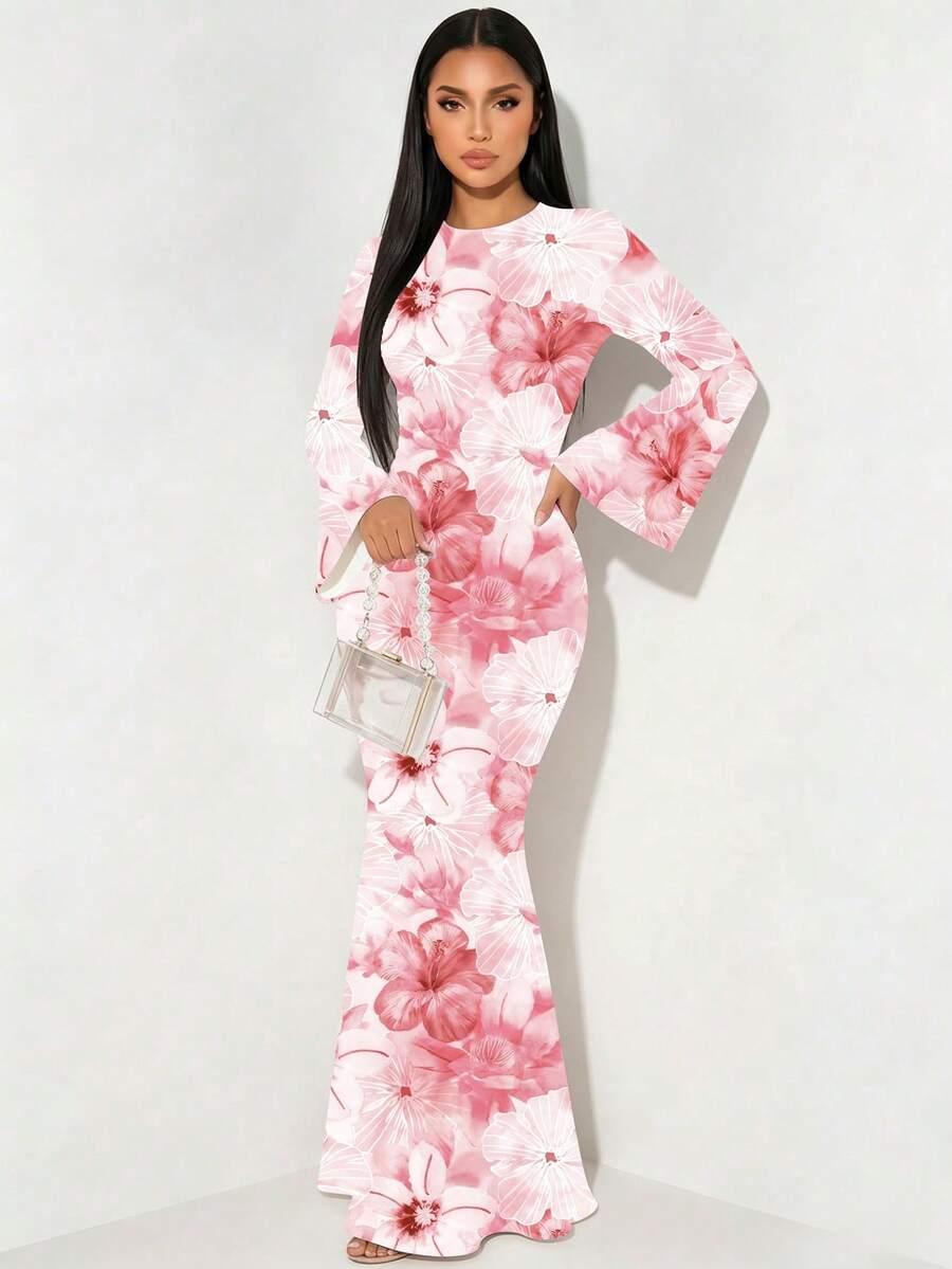 VEILORIE SUKIENKA MAXI KWIATY S06__XL