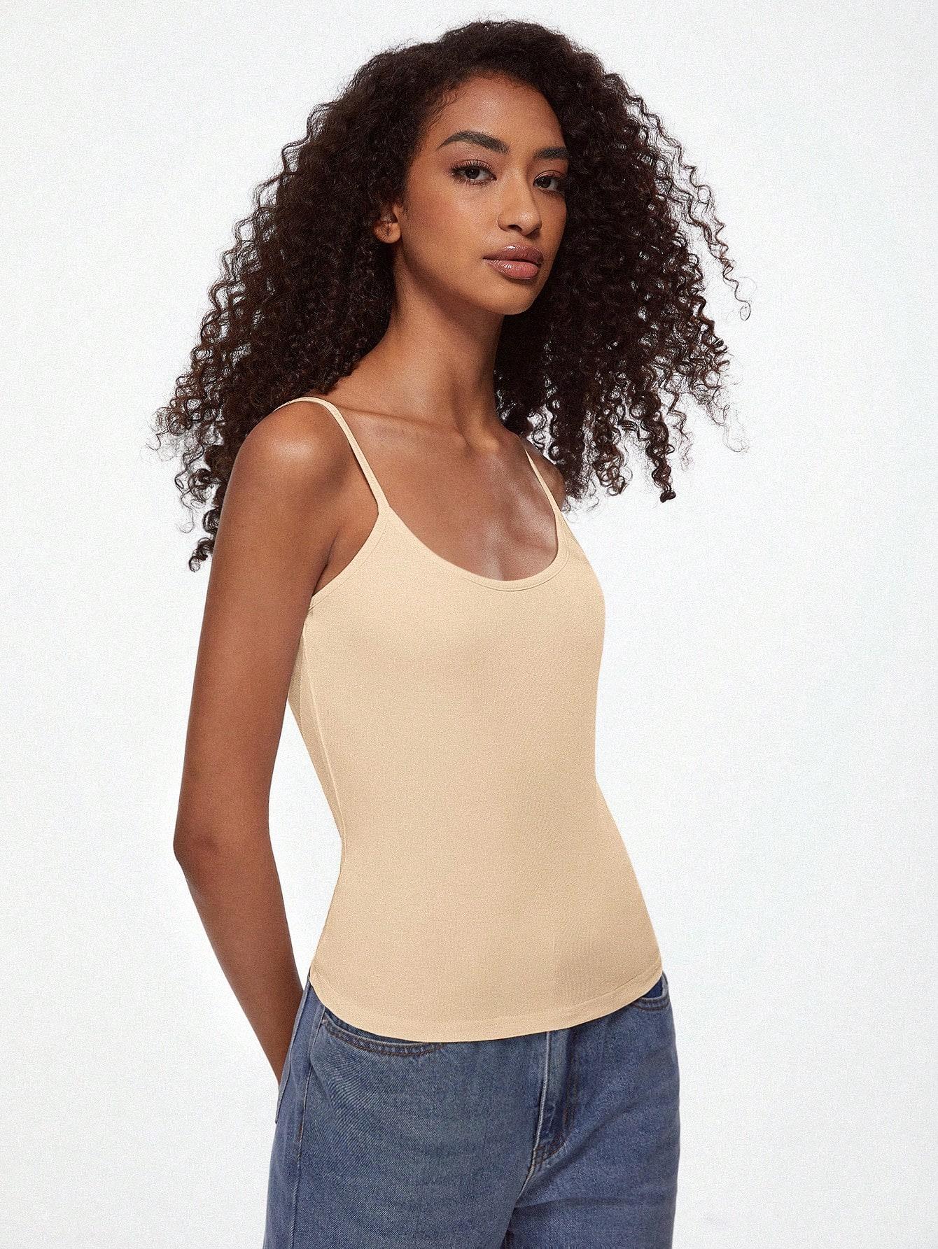 SHEIN BEŻOWY TOP NA RAMIĄCZKACH S06__M
