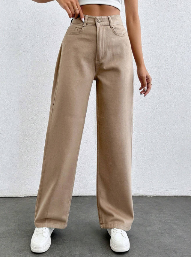 SHEIN BEŻOWE SPODNIE JEANS S06__M