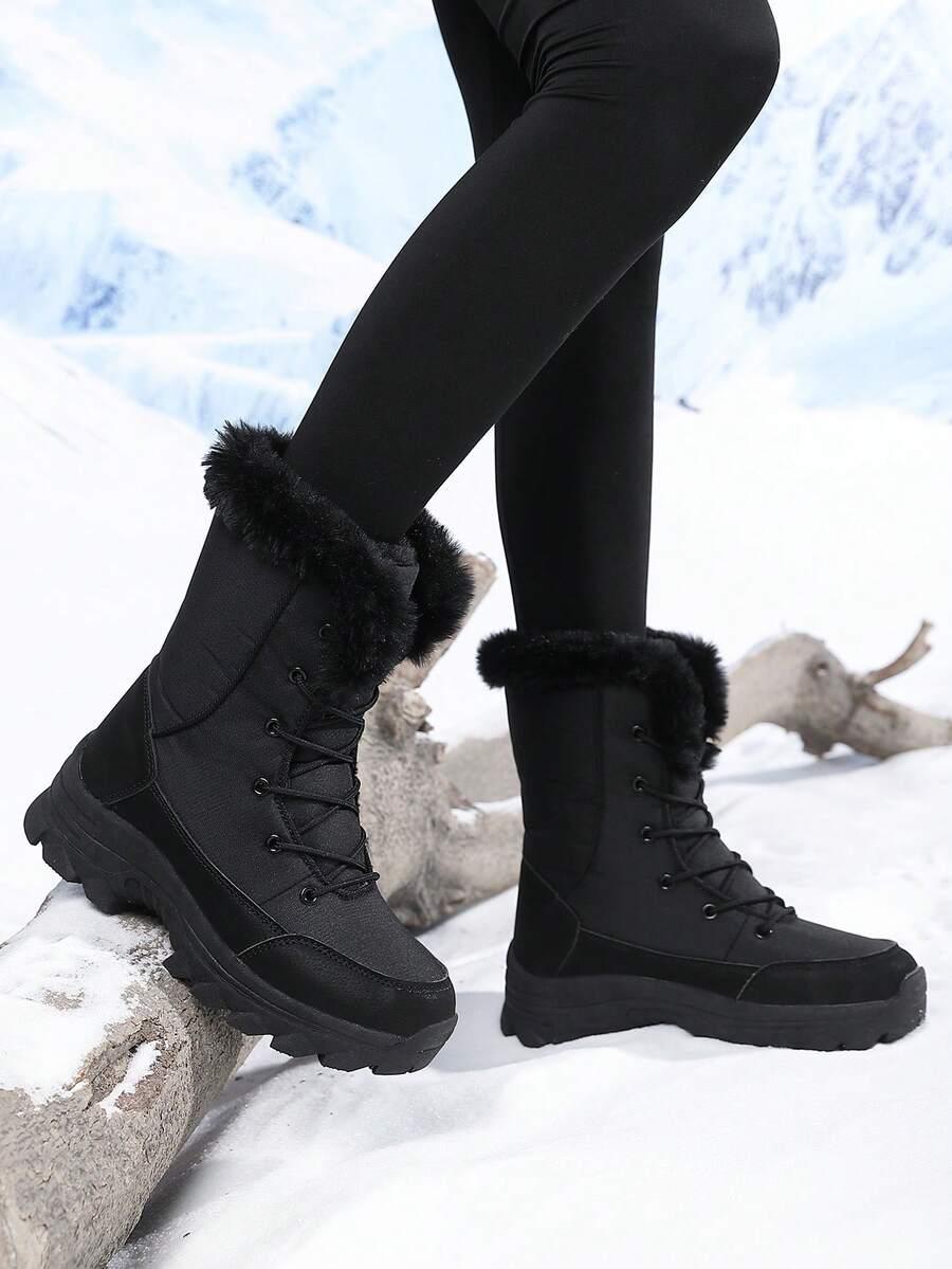 SHEIN CZARNE SZNUROWANE ŚNIEGOWCE W01__40