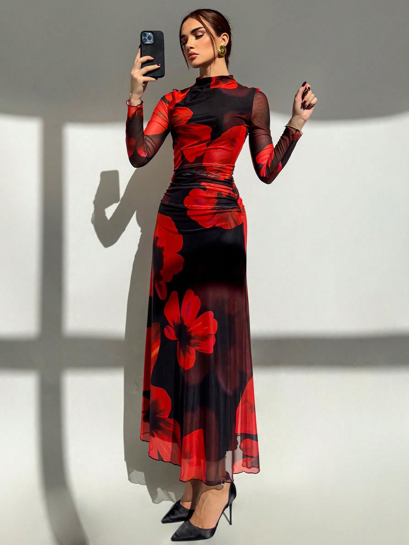 SHEIN MAXI SUKIENKA KWIATY S06__M
