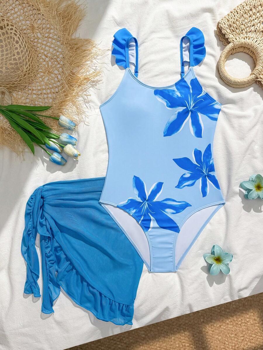 SHEIN JEDNOCZĘŚCIOWY STRÓJ KĄPIELOWY PAREO KOMPLET S09__166