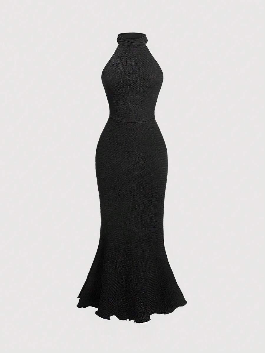 SHEIN CZARNA MAXI SUKIENKA S06__XS