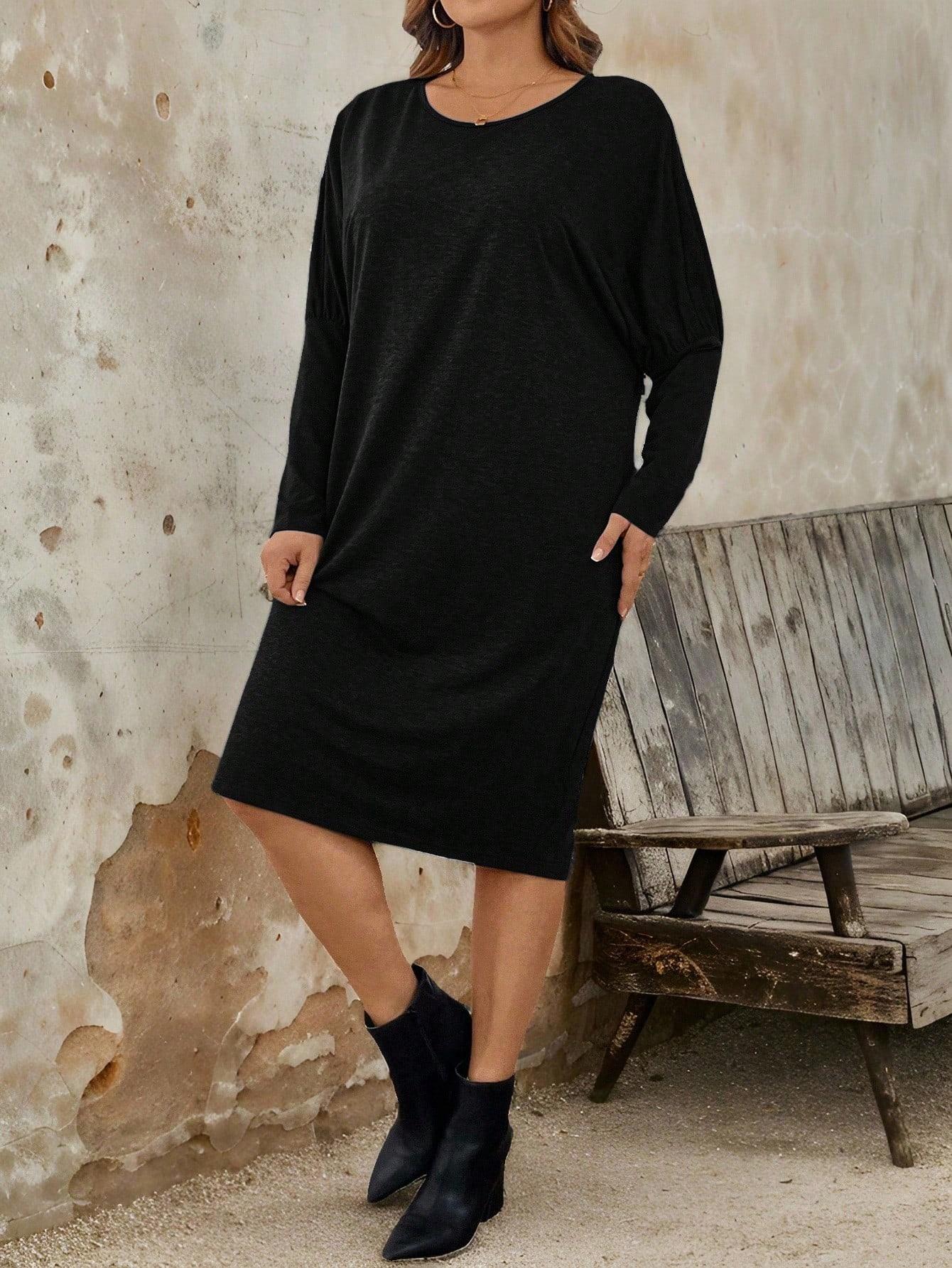 SHEIN CZARNA MIDI SUKIENKA DRESOWA S06__48
