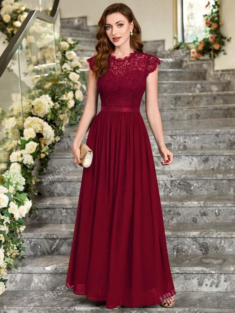 MIUSOL CZERWONA MAXI SUKIENKA S06__M