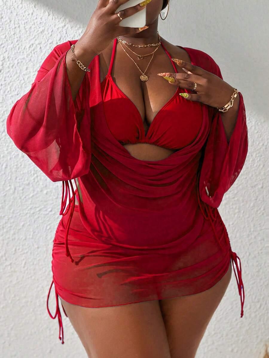 SLAYDIVA BIKINI SPÓDNICA NARZUTKA KOMPLET S09__XXL