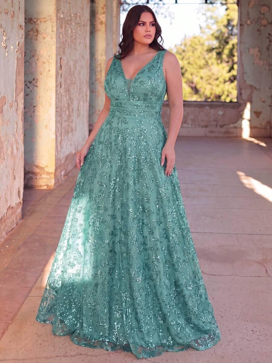 FAERIESTY ZIELONA MAXI SUKIENKA CEKINY ZDOBIENIA POŁYSK S06__48