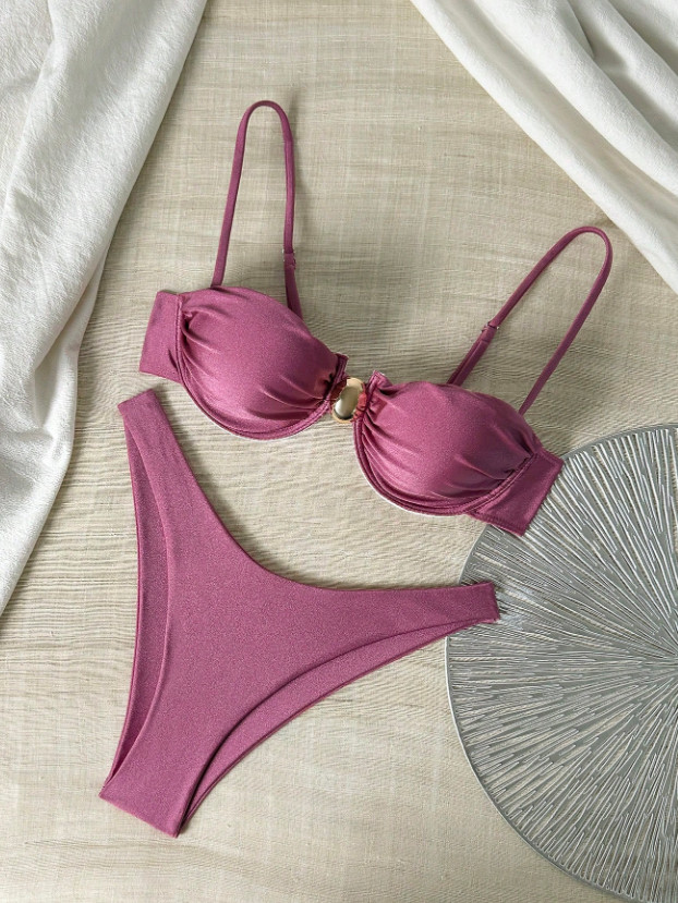 SHEIN KOSTIUM KĄPIELOWY DWUCZĘŚCIOWY S09__L