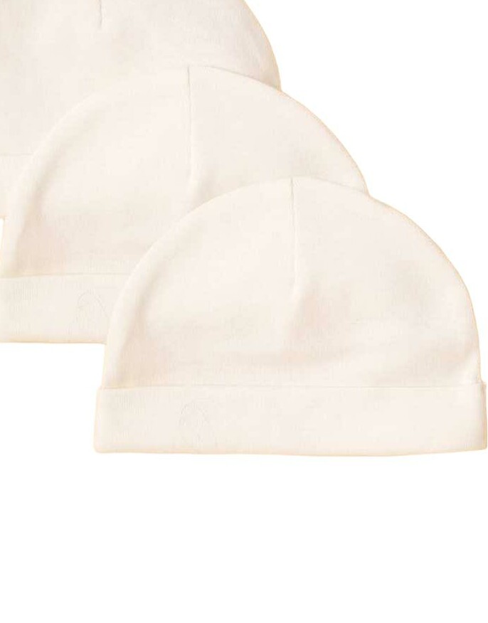 SHEIN BIAŁA CZAPECZKA NIEMOWLĘCA 2-PACK S07