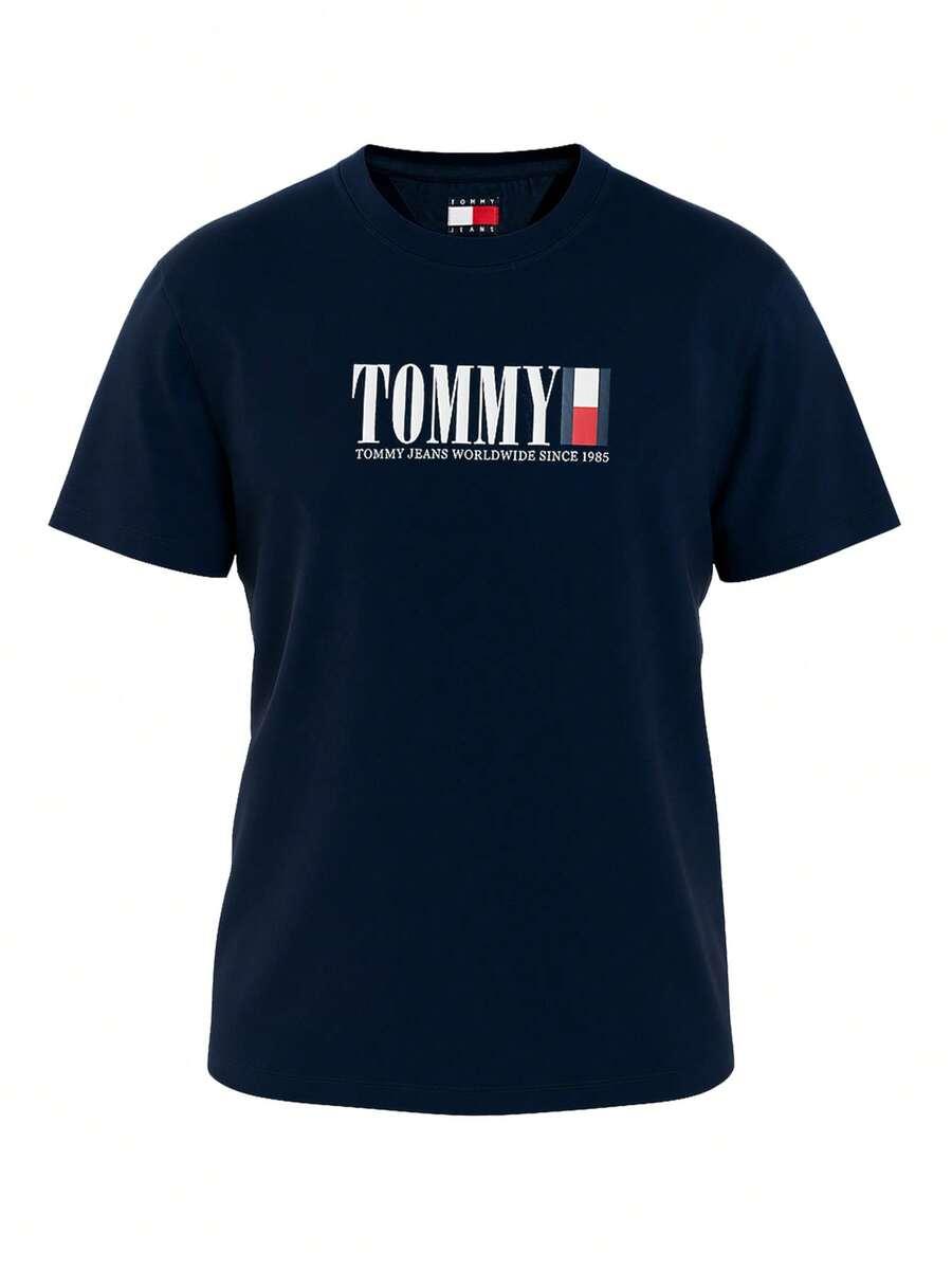 TOMMY HILFIGER GRANATOWY T-SHIRT LOGO S06__M