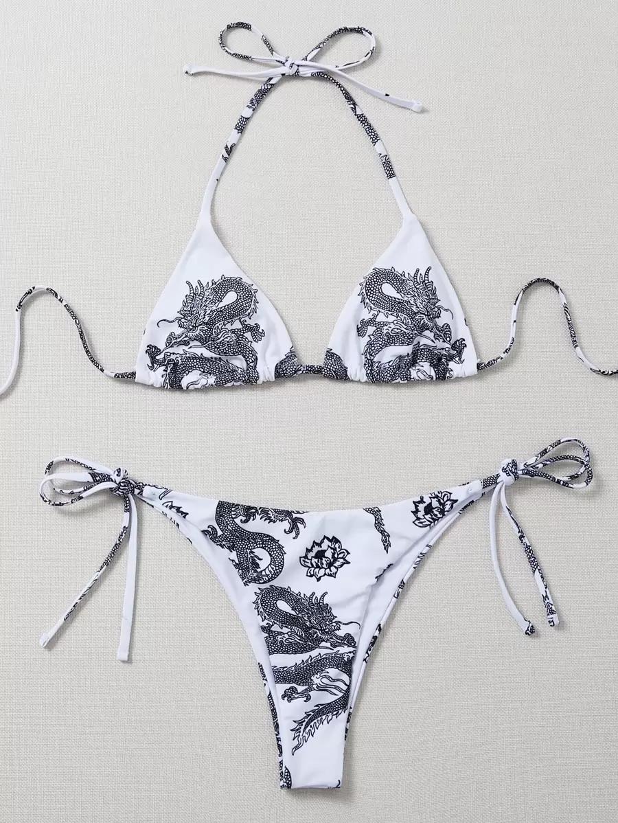 SHEIN DWUCZĘŚCIOWY STRÓJ KĄPIELOWY WZÓR S09__M