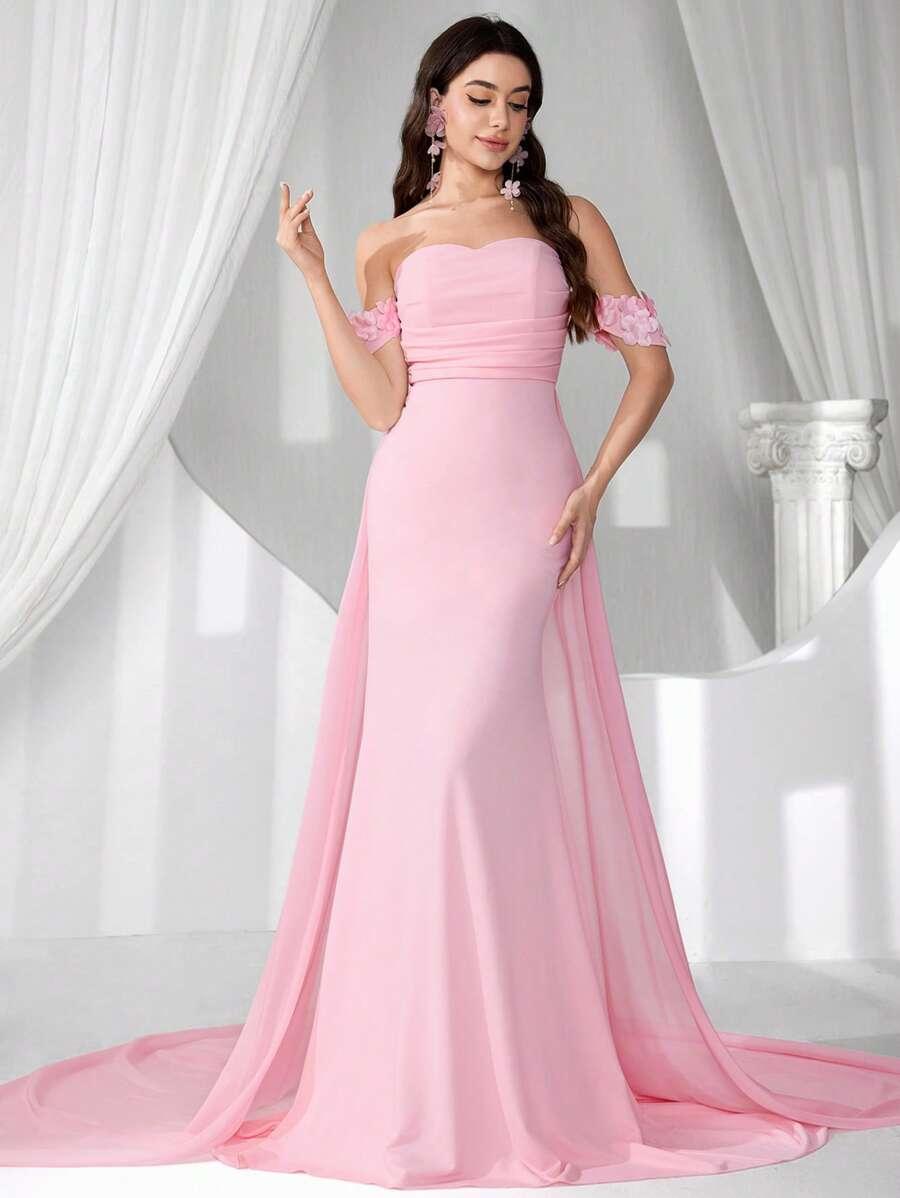 SHEIN RÓŻOWA MAXI SUKIENKA