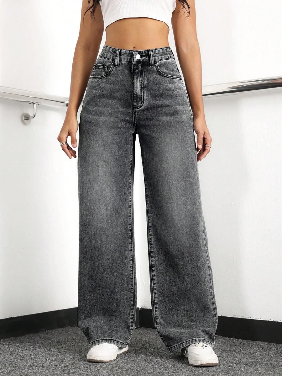 EURMUSE SZARE SPODNIE JEANS S06__L