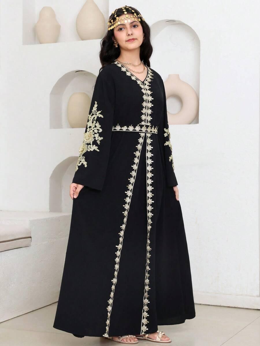 SHEIN MAXI SUKIENKA HAFT S06__152/158