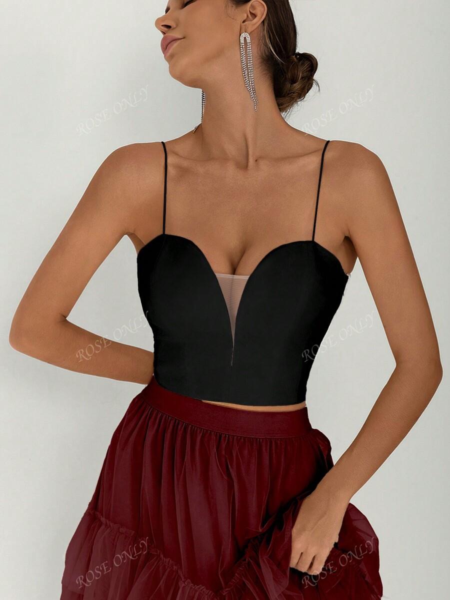 SHEIN CZARNY TOP NA RAMIĄCZKACH S06__XL