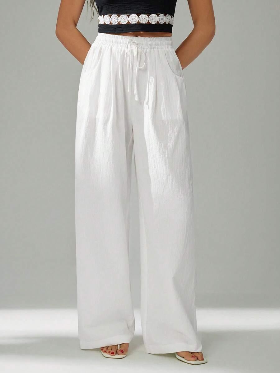 SHEIN BIAŁE SPODNIE CASUAL S06__S
