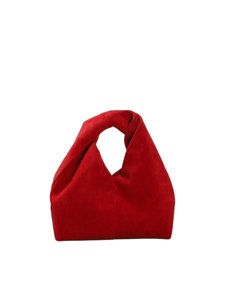 SHEIN CZERWONA TOREBKA IMITACJA ZAMSZU S07__25X23CM