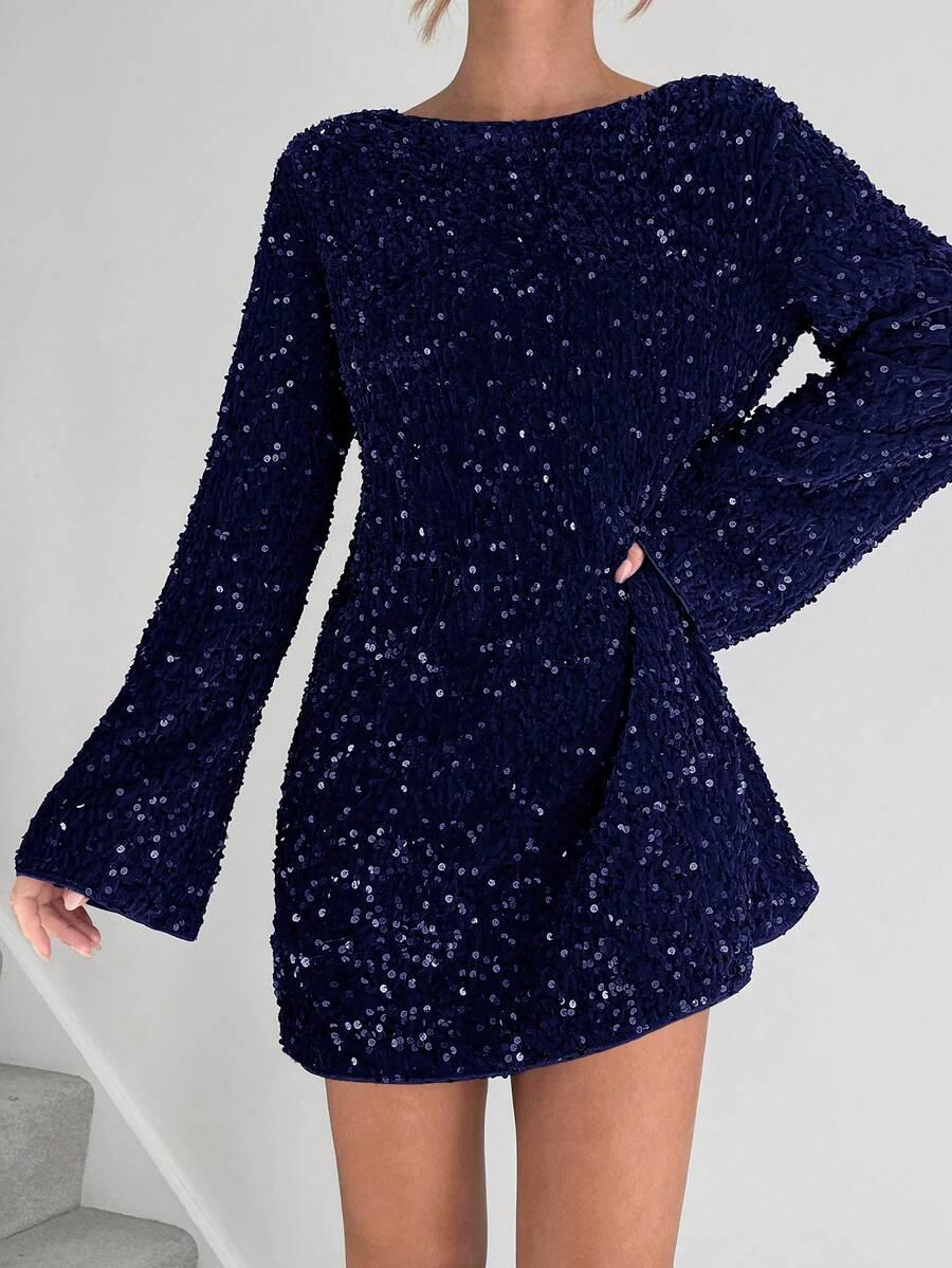 SIREN GAZE NIEBIESKA MINI SUKIENKA S06__M