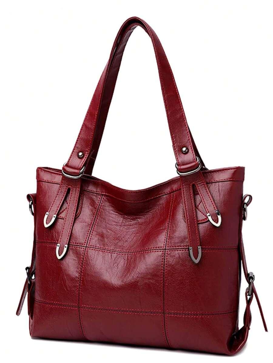 SHEIN BORDOWA TORBA NA RAMIĘ IMITACJA SKÓRY S07__33X10X25CM