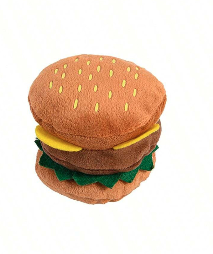 SHEIN PLUSZOWA PISZCZĄCA ZABAWKA DLA PSA HAMBURGER S07__9X10