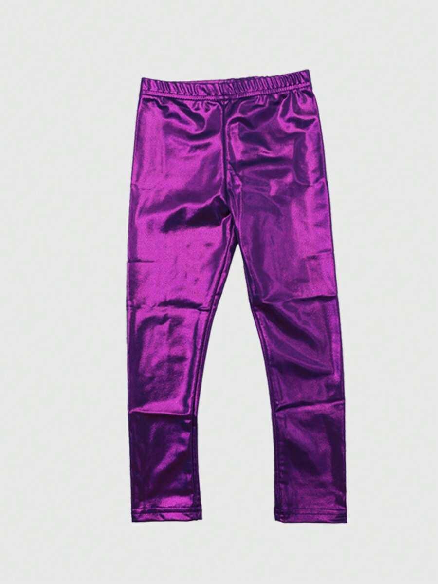 SHEIN FIOLETOWE LEGGINSY POŁYSK S06__140
