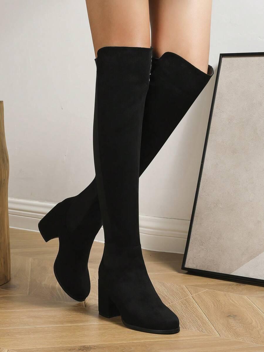 SHEIN CZARNE KOZAKI IMITACJA ZAMSZU W01__40,5