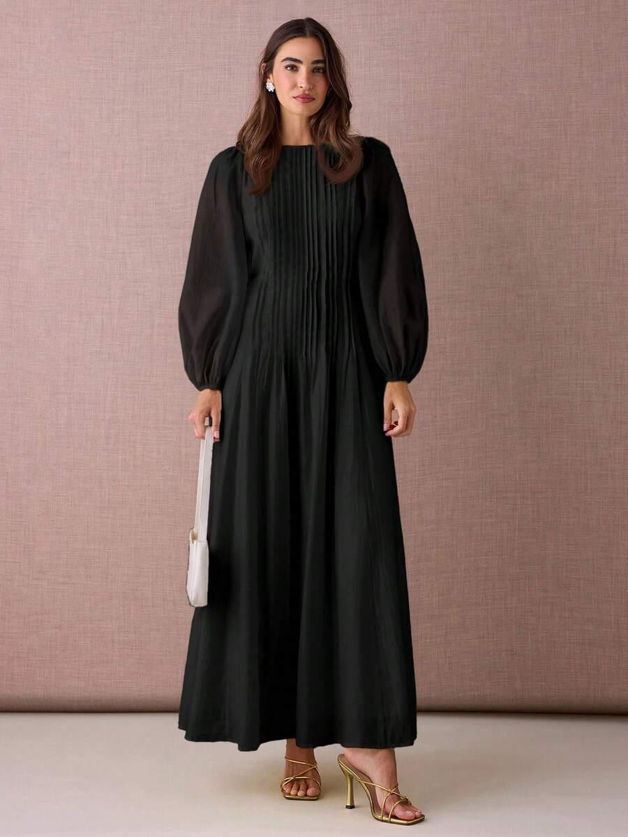 ENCHNT CZARNA SUKIENKA MAXI S06__M
