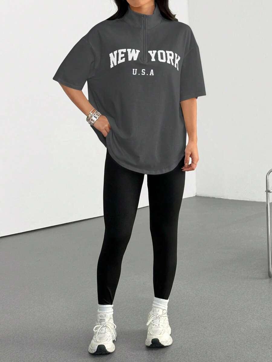 SHEIN T-SHIRT LEGGINSY KOMPLET S06__M