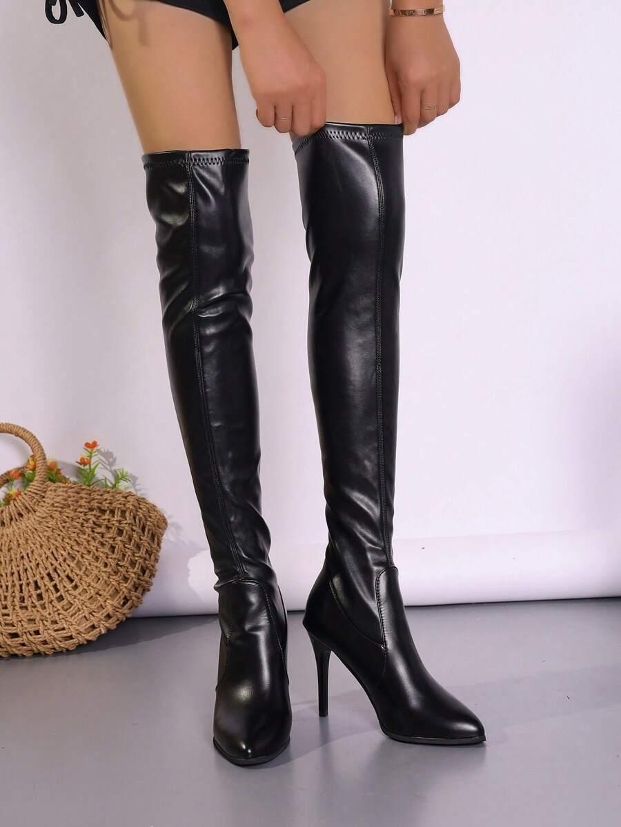 SHEIN CZARNE KOZAKI ZA KOLANO OBCAS W01__38