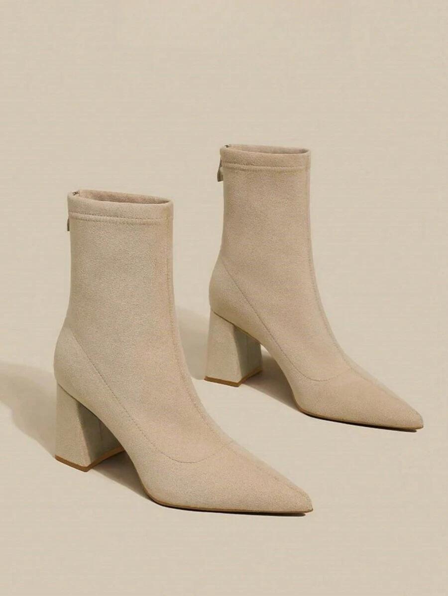 SHEIN BEŻOWE BOTKI IMITACJA ZAMSZU W01__39,5