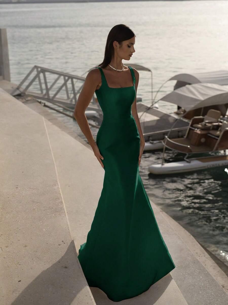 BASREY ZIELONA MAXI SUKIENKA S06__XS