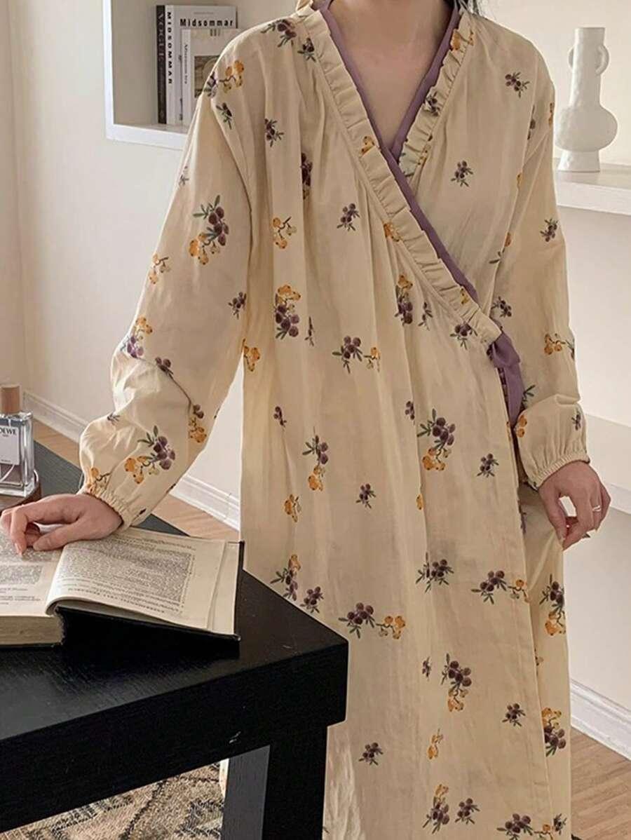 SHEIN SZLAFROK WZÓR KWIATY S06__M