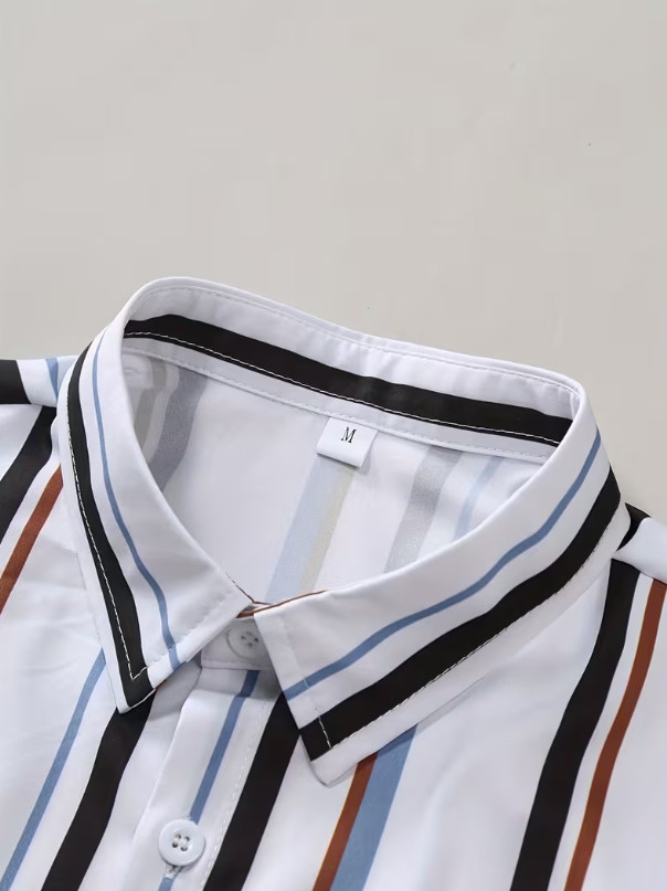 KOSZULA KRÓTKI RĘKAW PASKI CASUAL PK01__M