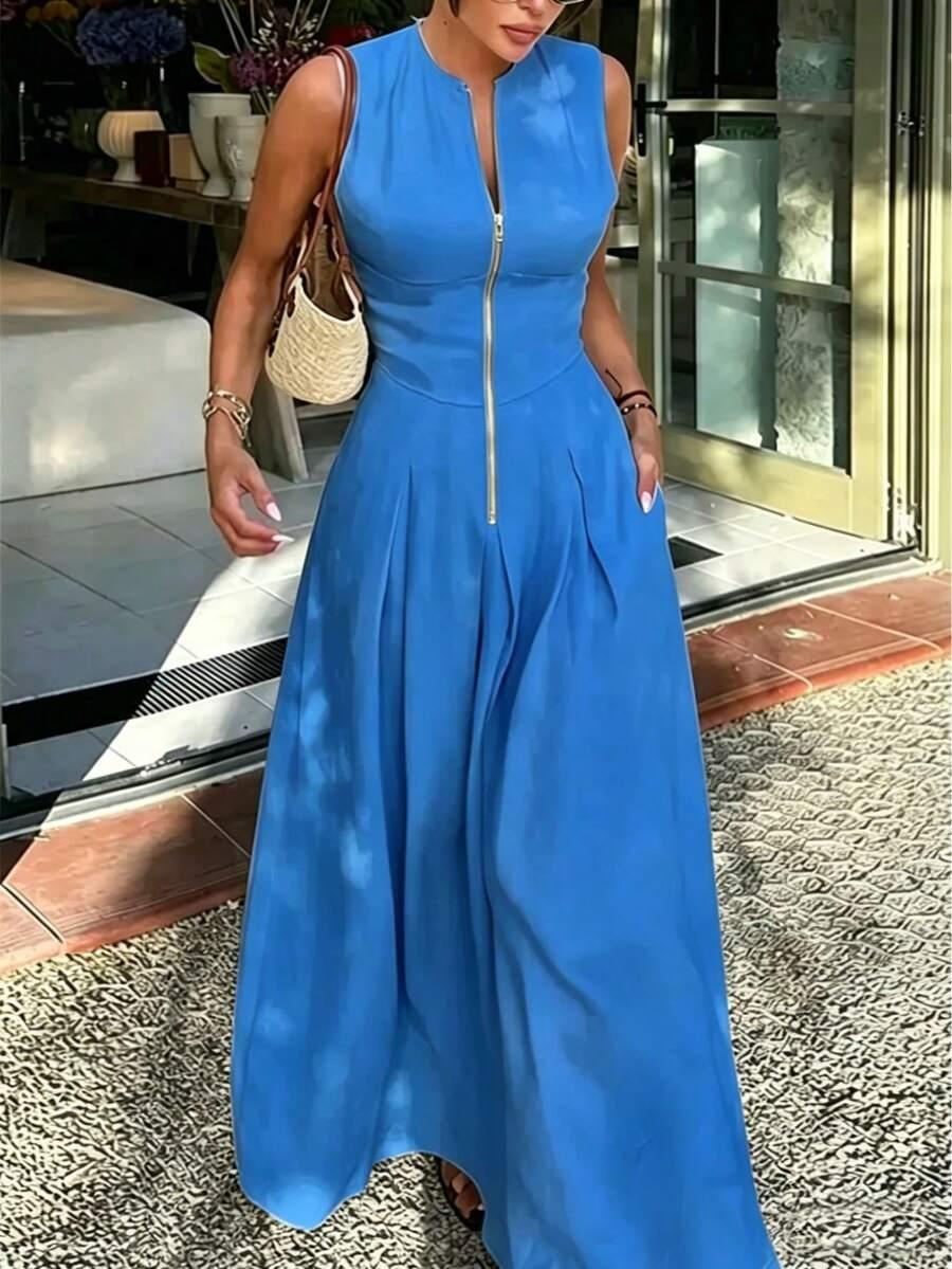 SHEIN NIEBIESKA MAXI SUKIENKA S06__48