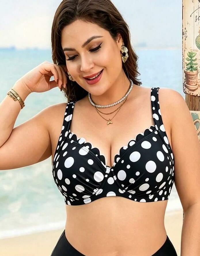 SWIM LUSHOIRE CZARNA GÓRA OD BIKINI GROCHY S09__XXL
