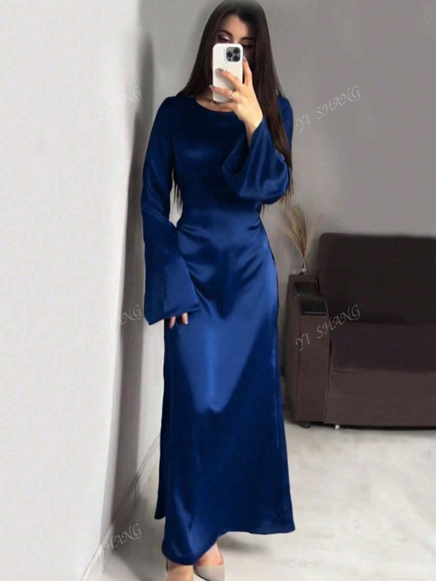SHEIN GRANATOWA SUKIENKA WIĄZANIE S06__XL