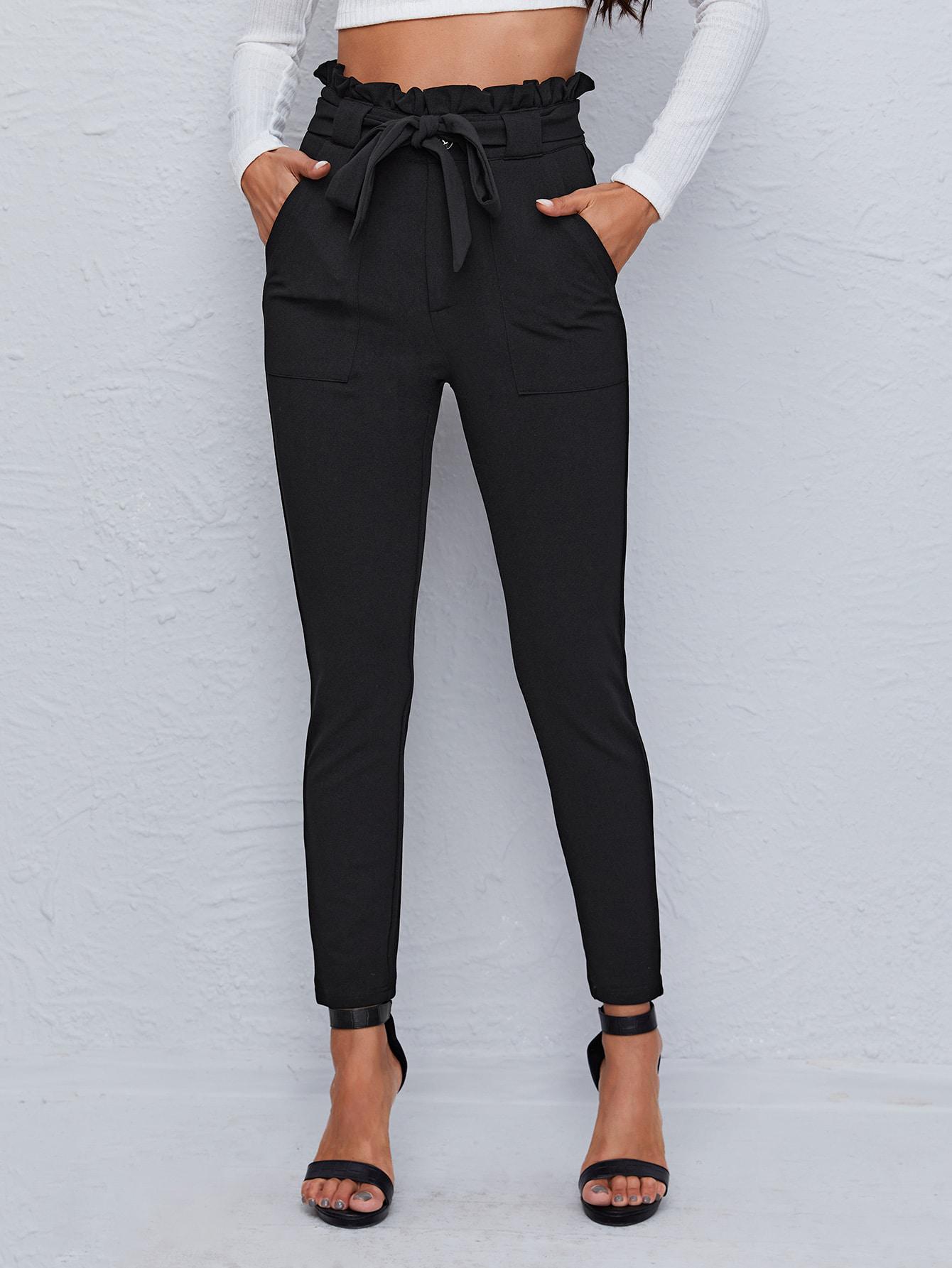 SHEIN CZARNE ELEGANCKIE SPODNIE S06__L