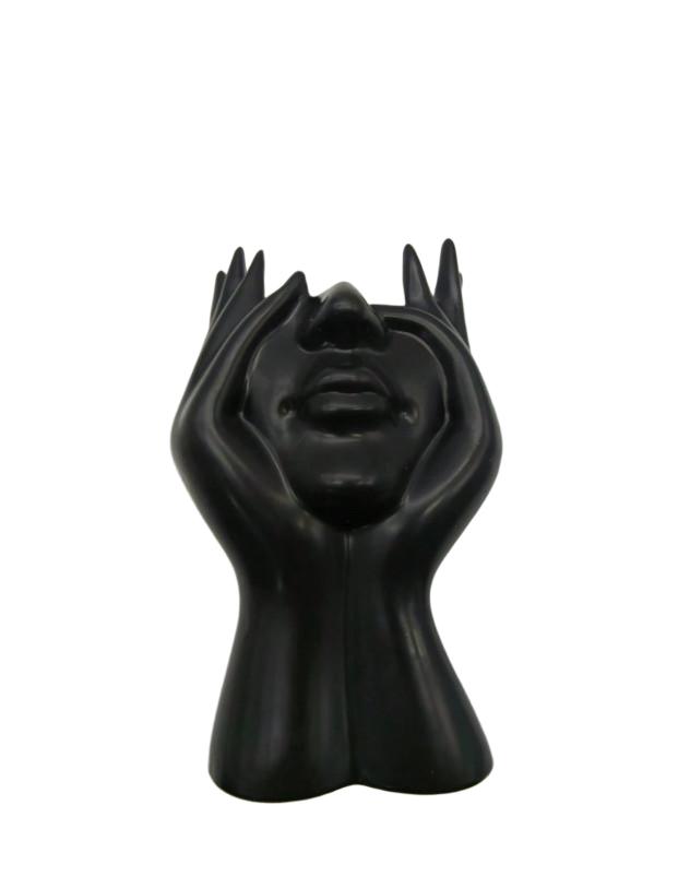 SHEIN PLASTIKOWY CZARNY STOJAK NA PĘDZLE S07__5X9X16CM