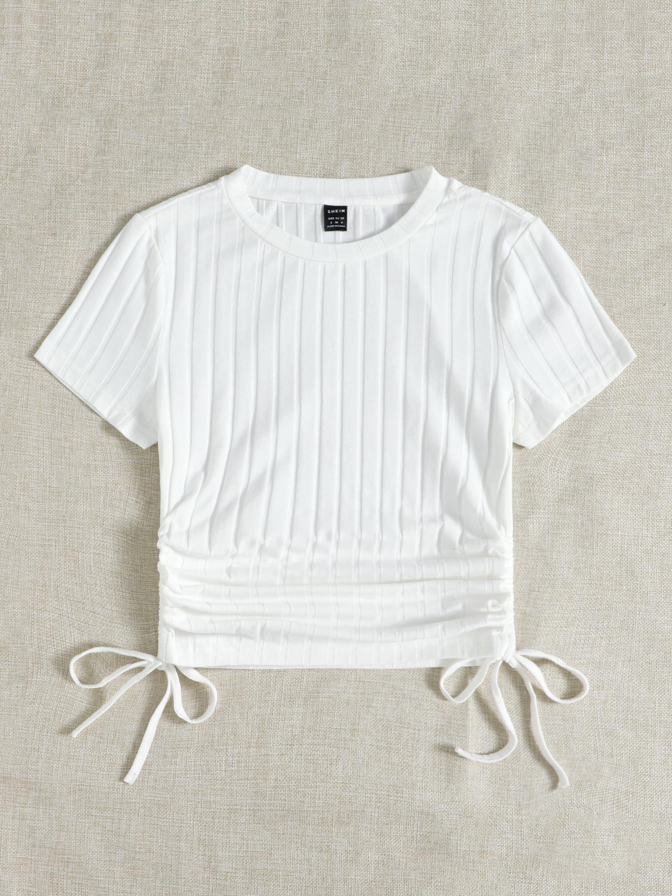 SHEIN BIAŁY TOP KRÓTKI RĘKAW S06__M