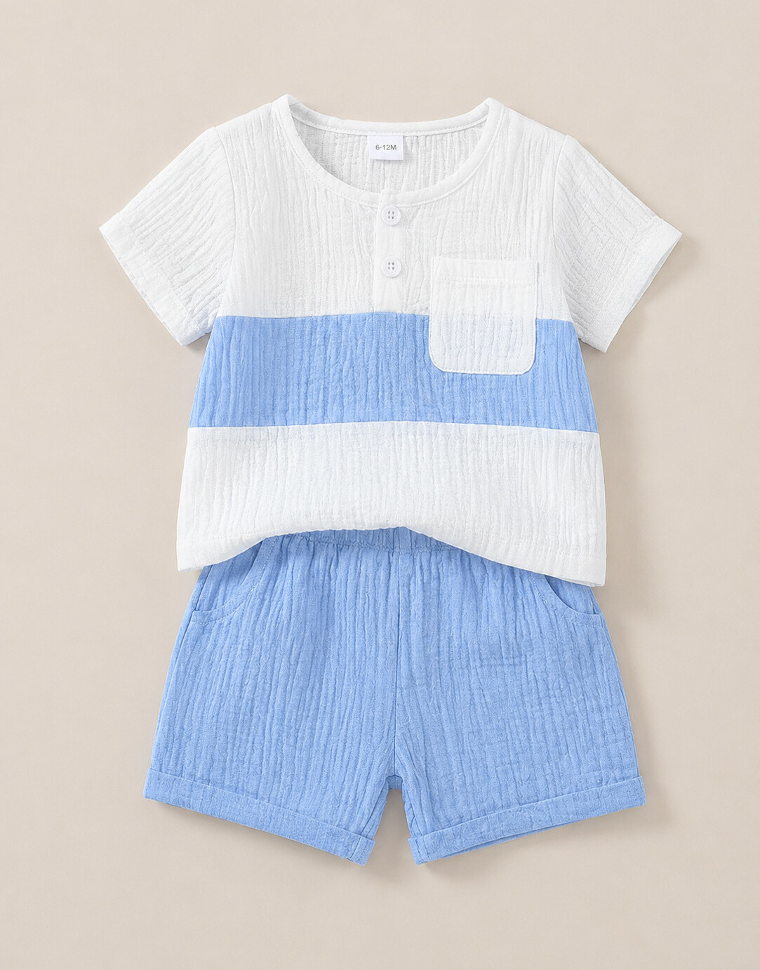 SHEIN MUŚLINOWY KOMPLET SPODENKI BLUZKA PK01__80/86