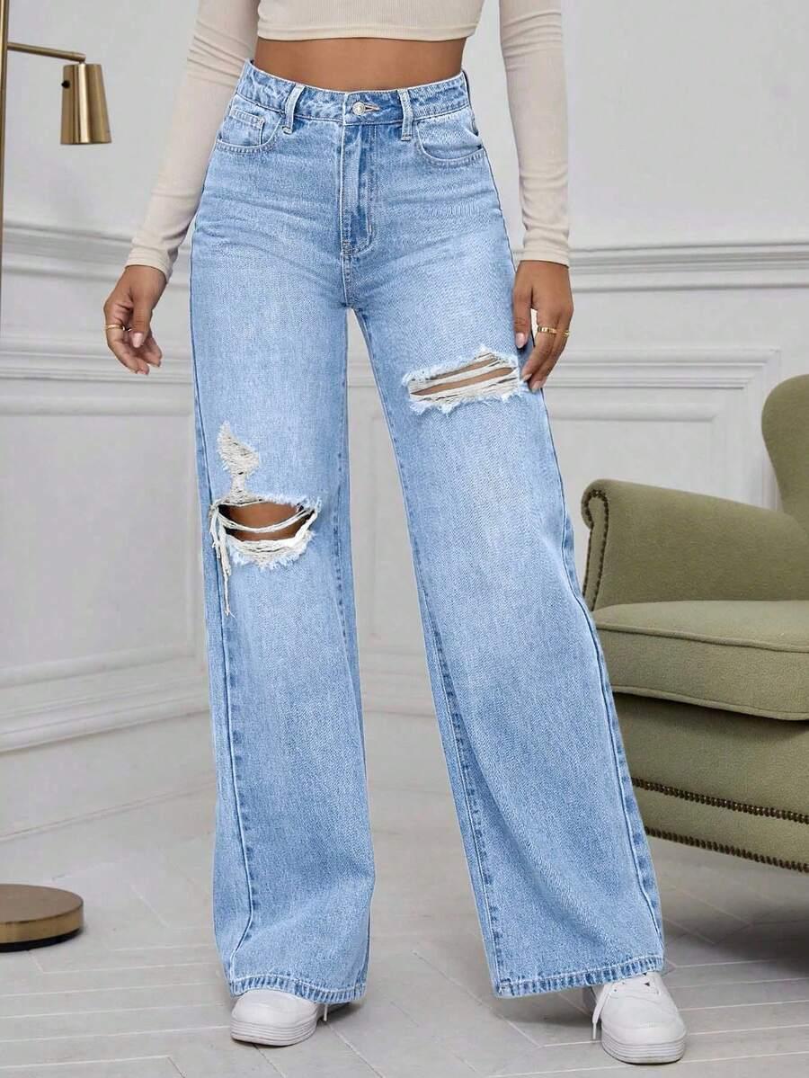 SHEIN NIEBIESKIE SPODNIE JEANS S06__L