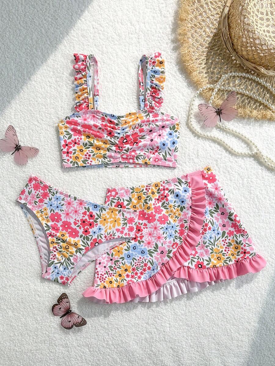 SHEIN TRZYCZĘŚCIOWY STRÓJ KĄPIELOWY KOMPLET S09__116-122