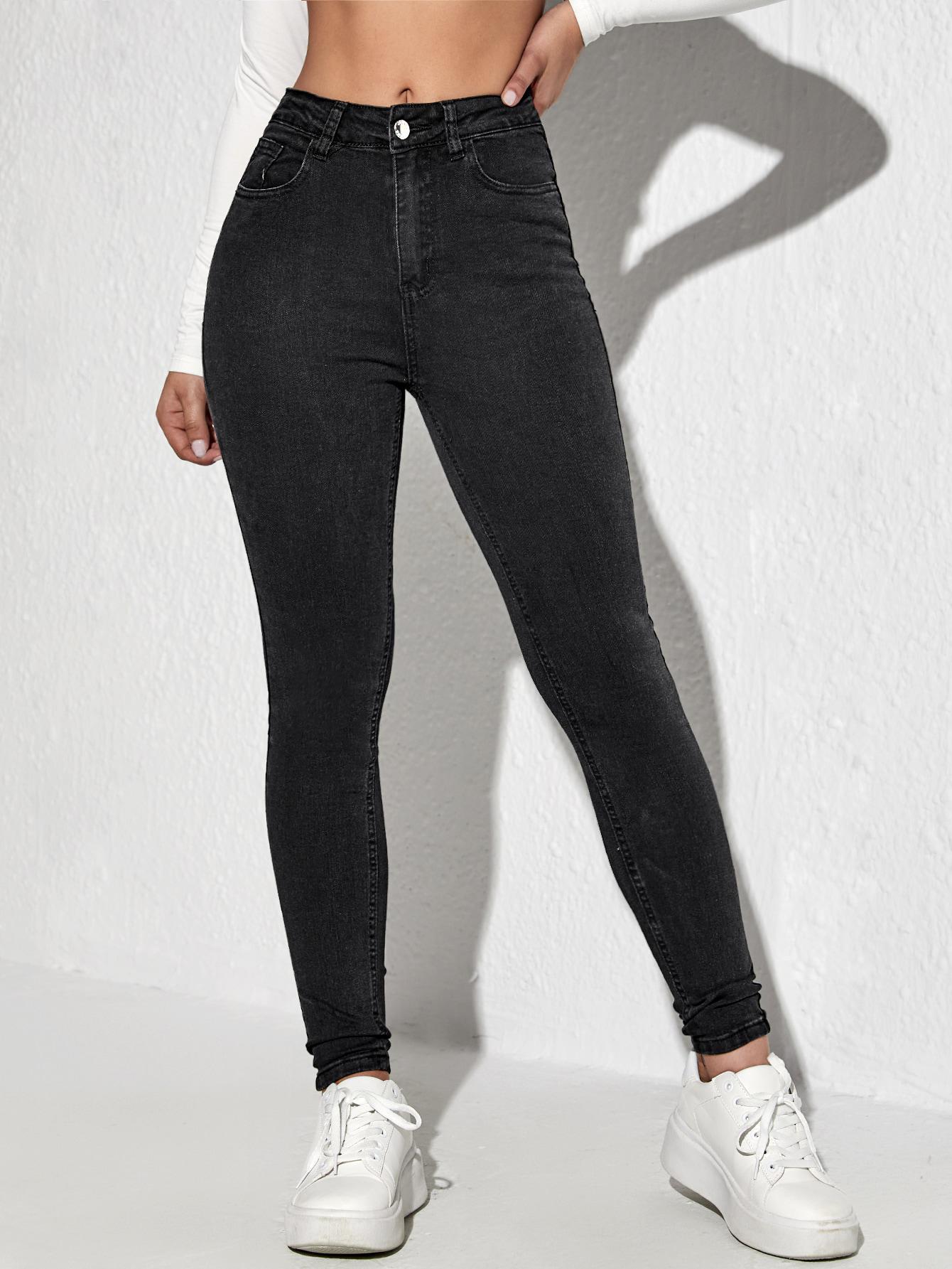 SHEIN CZARNE SPODNIE JEANS S06__L