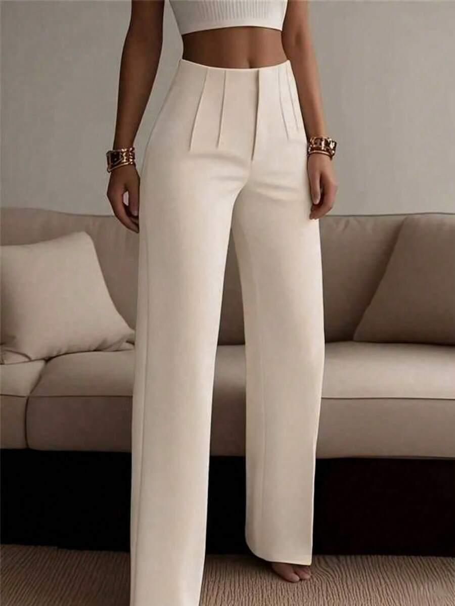 SHEIN BEŻOWE SPODNIE CASUAL S06__S