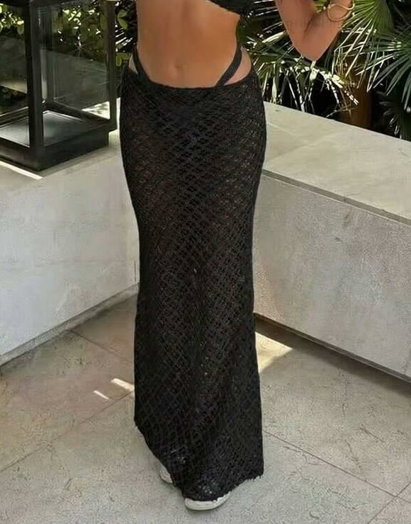 SHEIN CZARNA SPÓDNICA PLAŻOWA S06__M