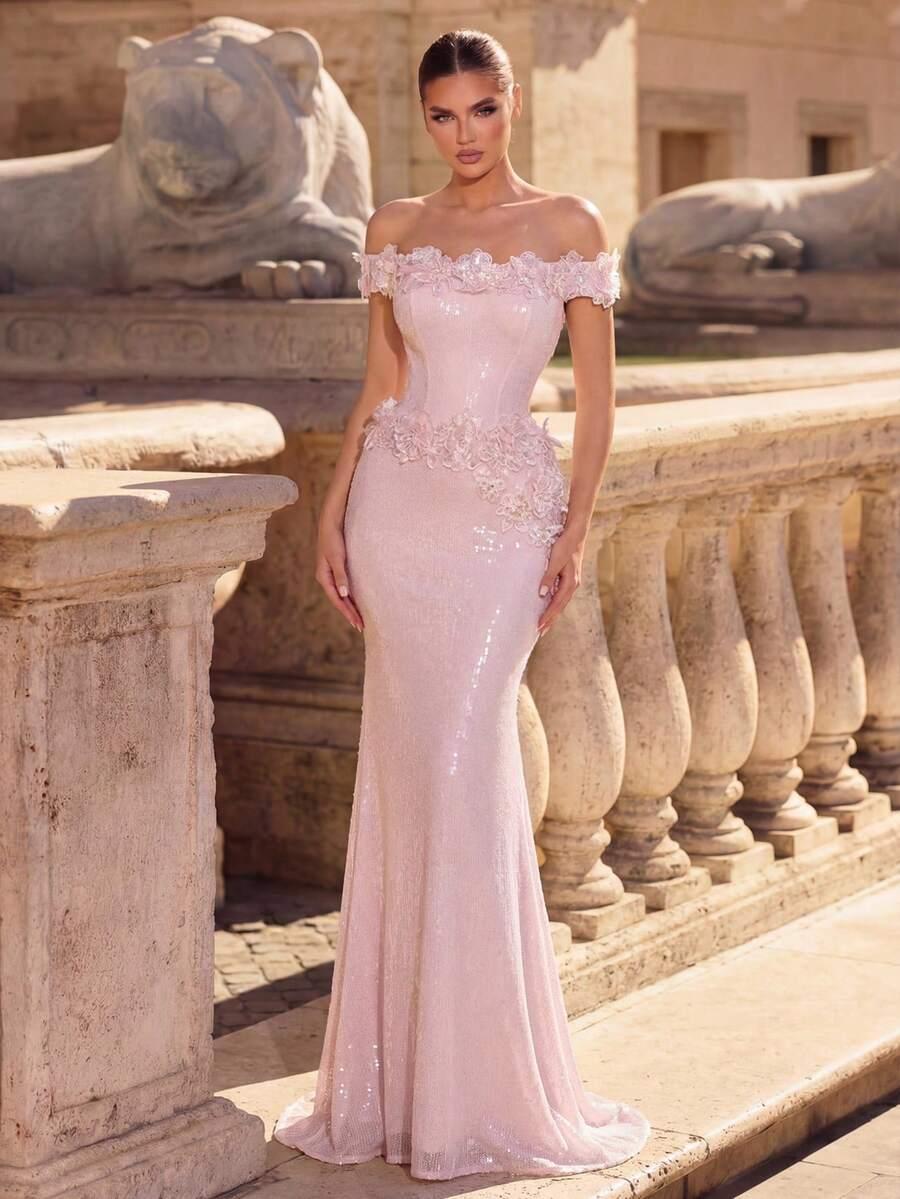 GLAMRAE RÓŻOWA MAXI SUKIENKA S06__S