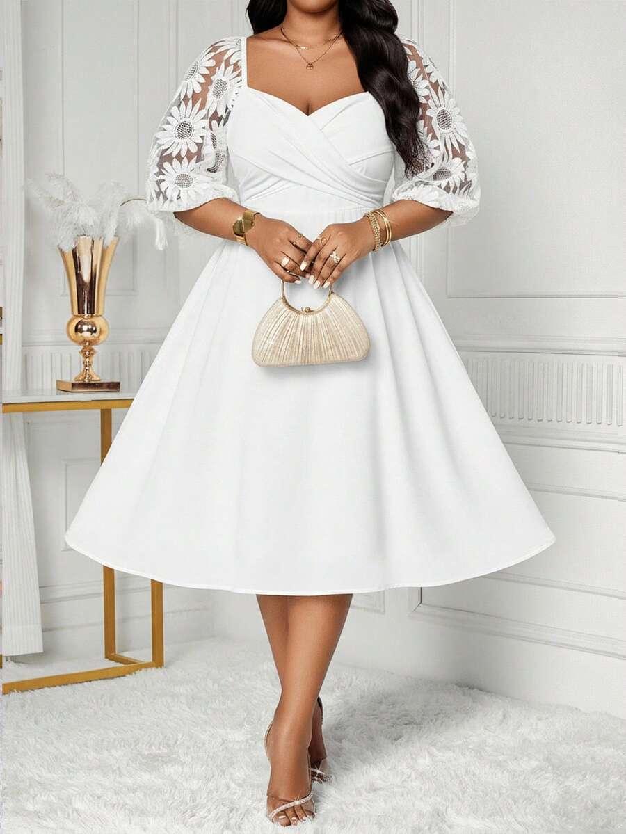 SHEIN BIAŁA MIDI SUKIENKA S06__50