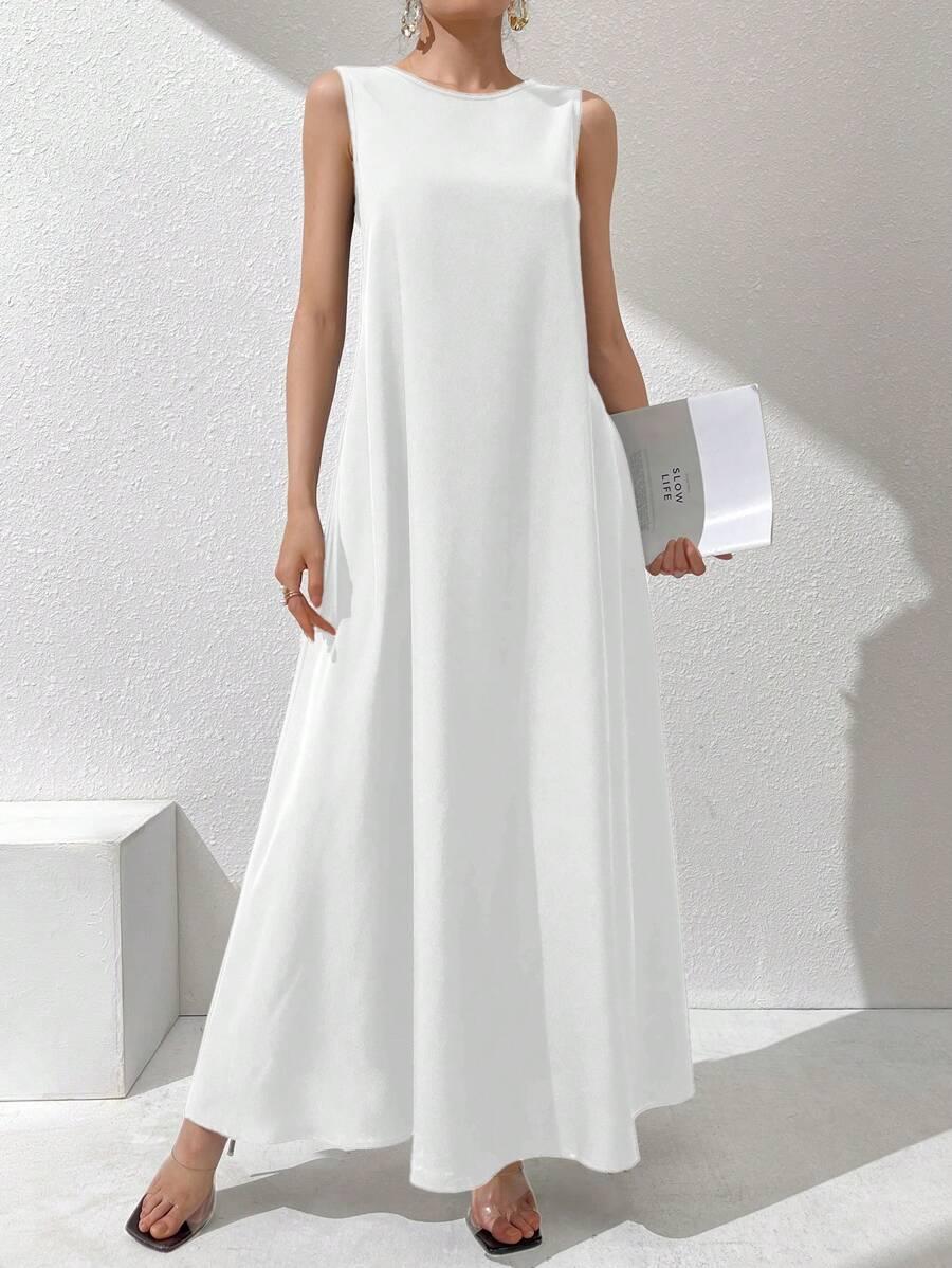 SHEIN MAXI BIAŁA PROSTA SUKIENKA S06__M